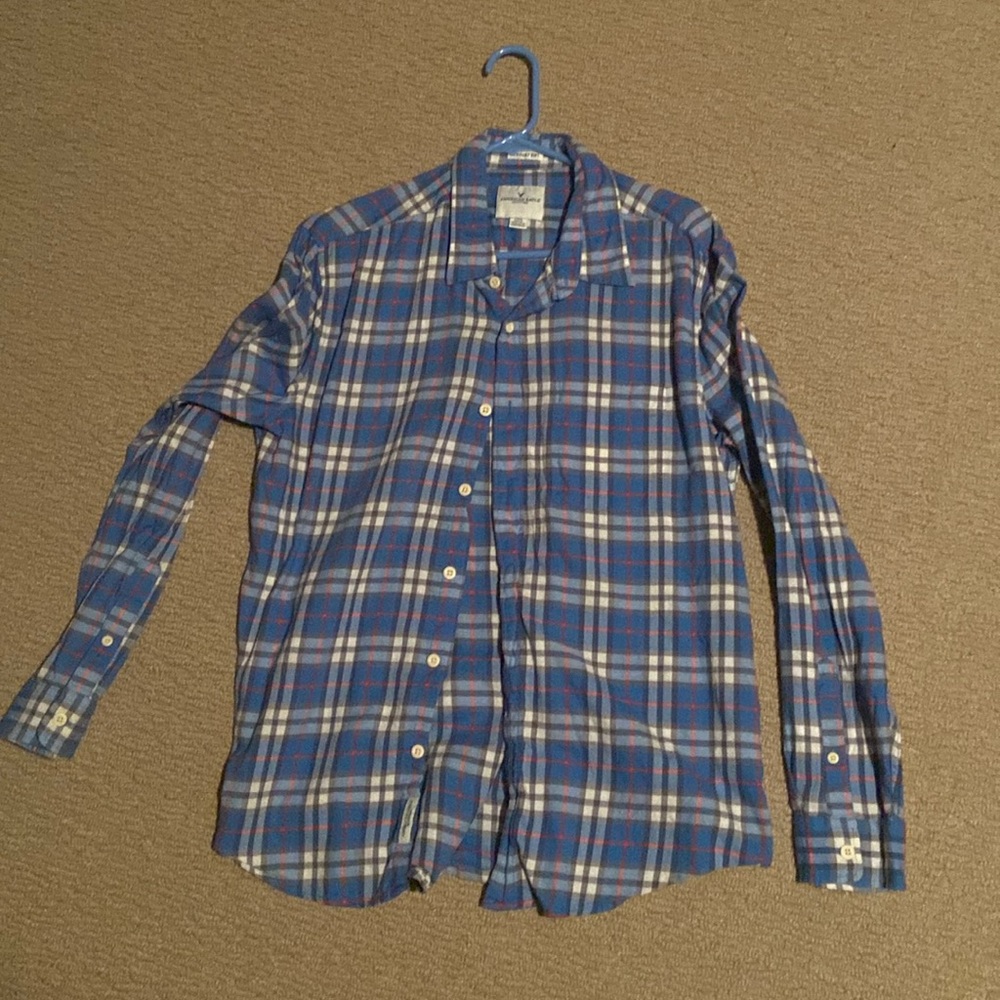 Blue flannel American eagle shirt